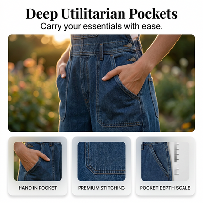 ✨Damen Sommer lockerer Denim-Jumpsuit mit Taschen