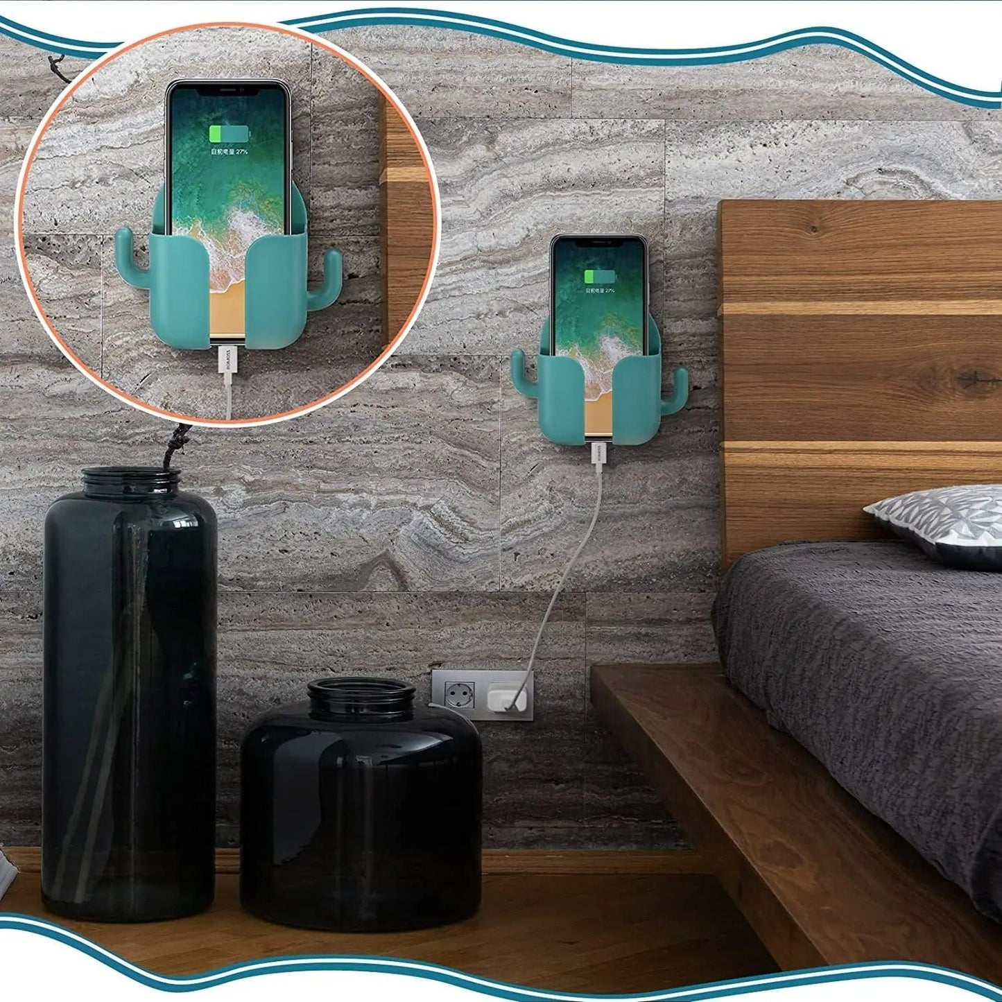 📱 Multifunktioneller Wand-Handyhalter – flexibel, stabil & platzsparend – für alle Smartphones geeignet – perfekt für Küche, Schlafzimmer, Büro & Bad