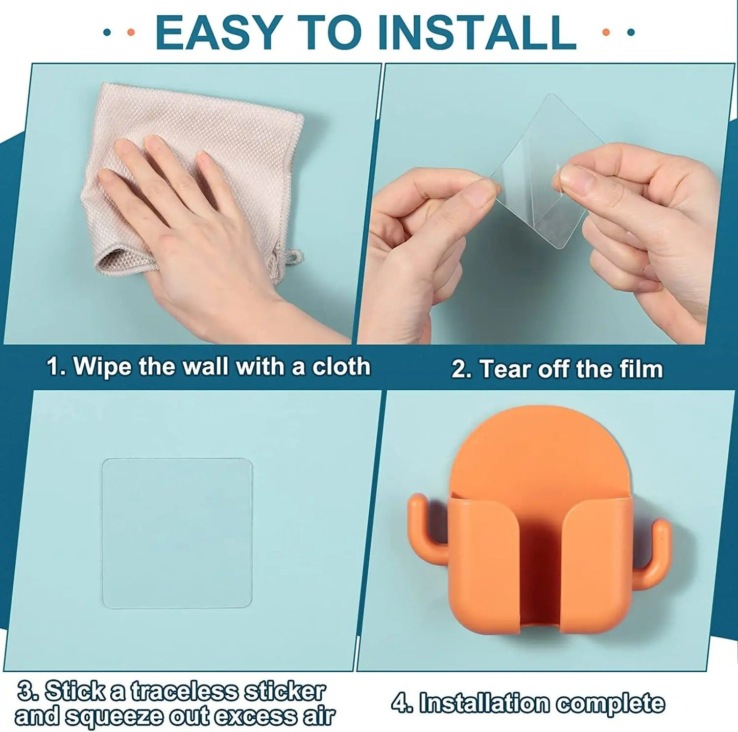 📱 Multifunktioneller Wand-Handyhalter – flexibel, stabil & platzsparend – für alle Smartphones geeignet – perfekt für Küche, Schlafzimmer, Büro & Bad