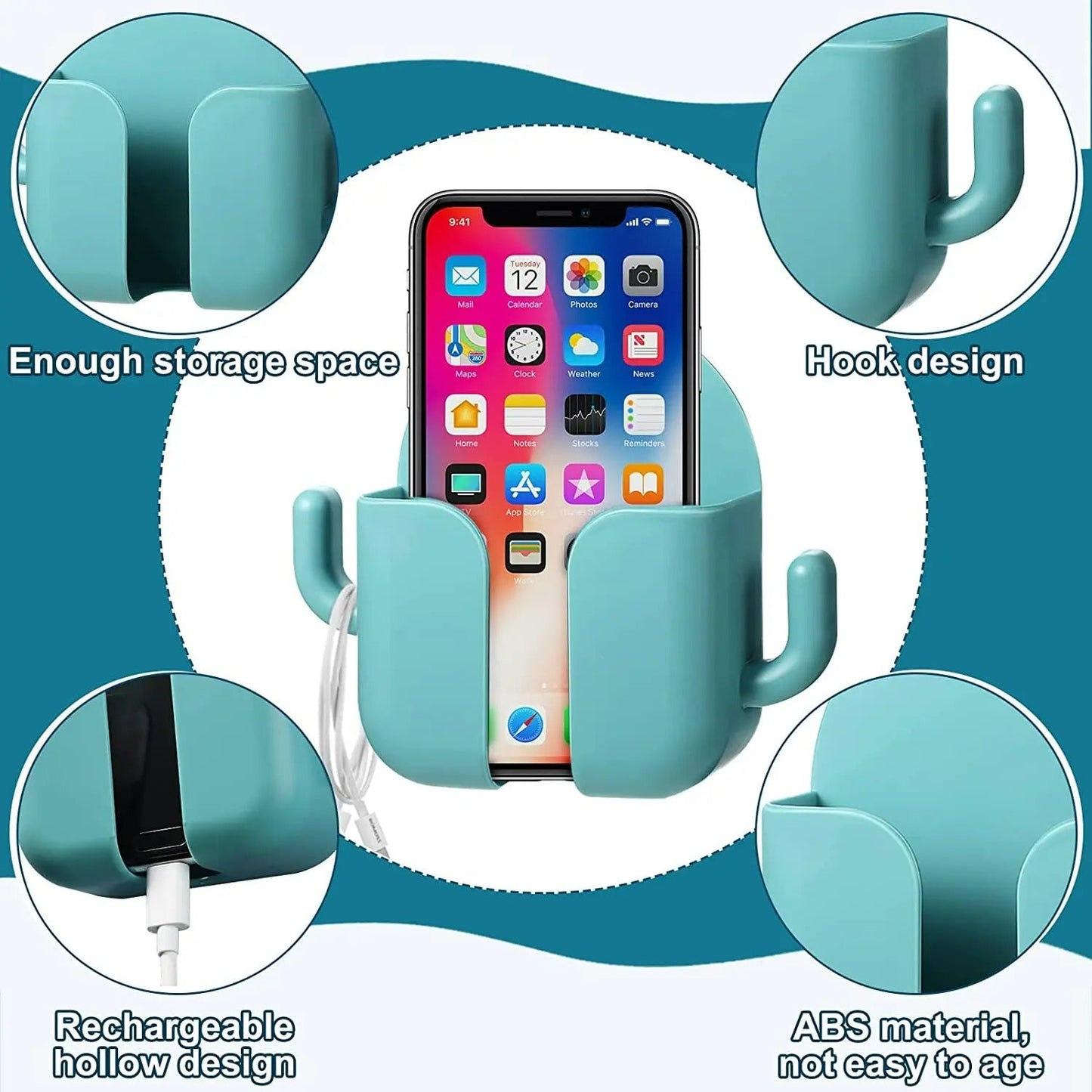 📱 Multifunktioneller Wand-Handyhalter – flexibel, stabil & platzsparend – für alle Smartphones geeignet – perfekt für Küche, Schlafzimmer, Büro & Bad