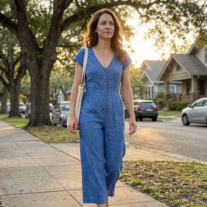 👗☀️Women's Summer Sleeveless Button-Up Jumpsuit– Effortless Summer Chic ✨