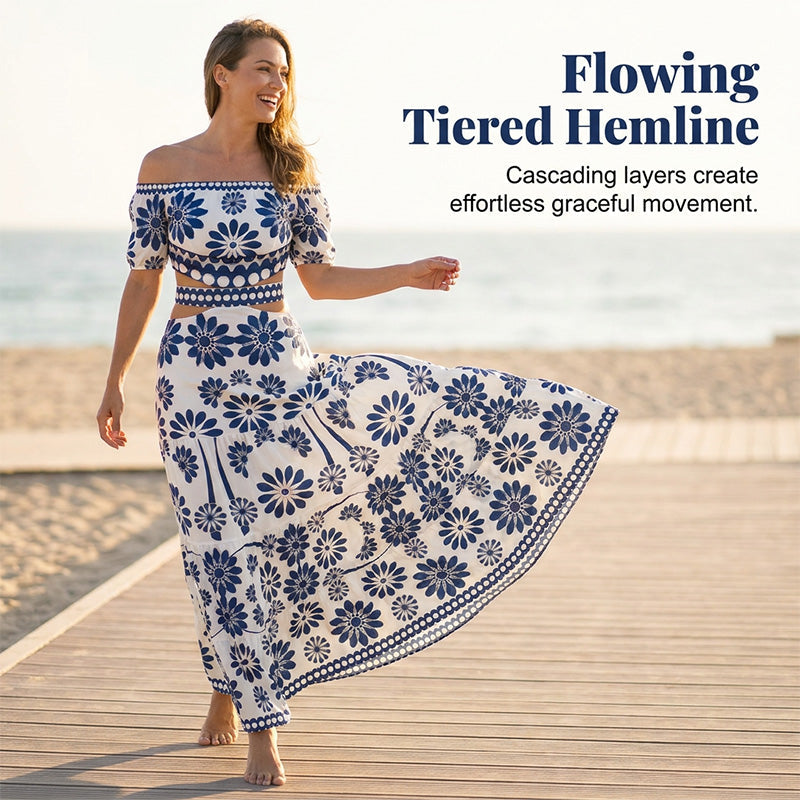 👗🌸 Maxikleid mit Blumenmuster und Taillenschnitt