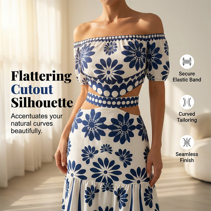 👗🌸 Maxikleid mit Blumenmuster und Taillenschnitt