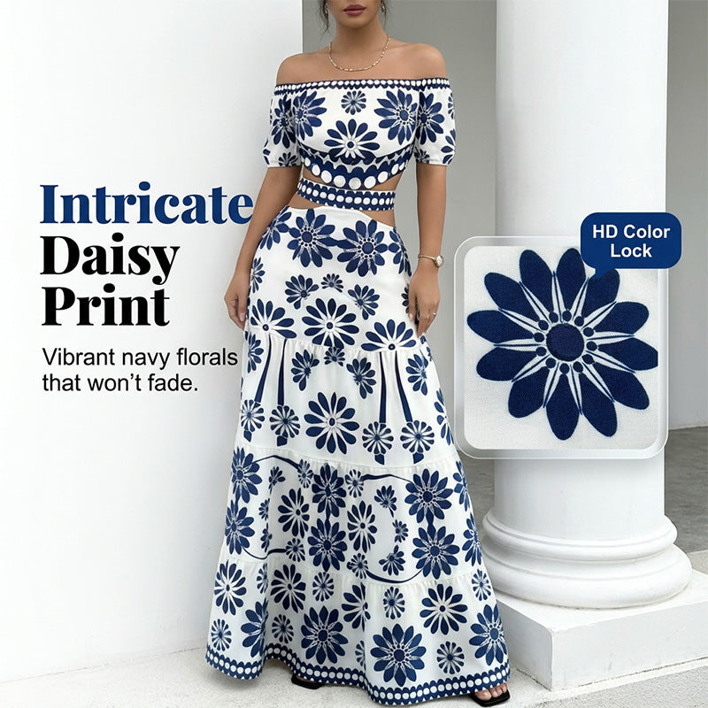 👗🌸 Maxikleid mit Blumenmuster und Taillenschnitt