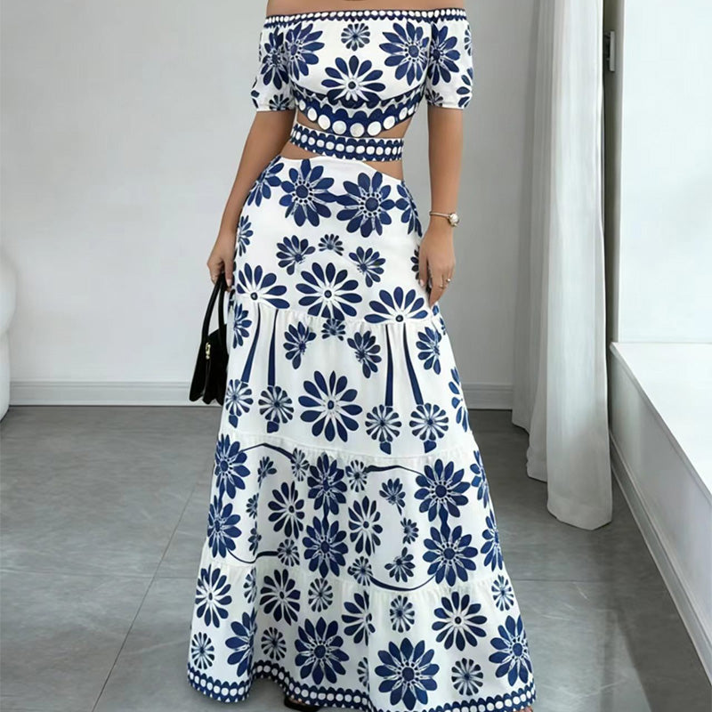 👗🌸 Maxikleid mit Blumenmuster und Taillenschnitt