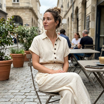 🔥 New Arrivals Now on Sale! Women's Fashion Solid Loose Button Set – bequem, vielseitig & perfekt aufeinander abgestimmt – ideal für Alltag, Büro & Freizeit