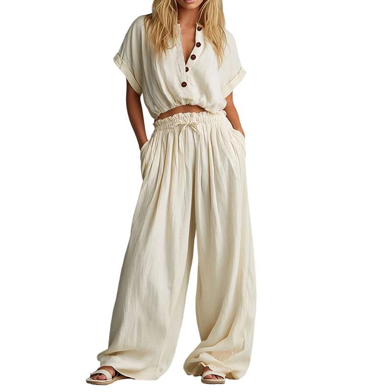 🔥 New Arrivals Now on Sale! Women's Fashion Solid Loose Button Set – bequem, vielseitig & perfekt aufeinander abgestimmt – ideal für Alltag, Büro & Freizeit