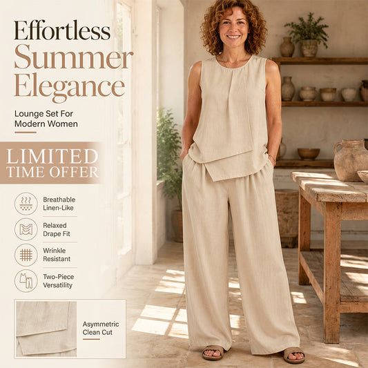 ✨Set aus asymmetrischem Oberteil und Hose mit weitem Bein für Damen – stylisch, bequem & perfekt aufeinander abgestimmt – ideal für Alltag, Strand & Freizeit