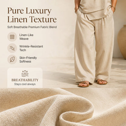 ✨Set aus asymmetrischem Oberteil und Hose mit weitem Bein für Damen – stylisch, bequem & perfekt aufeinander abgestimmt – ideal für Alltag, Strand & Freizeit