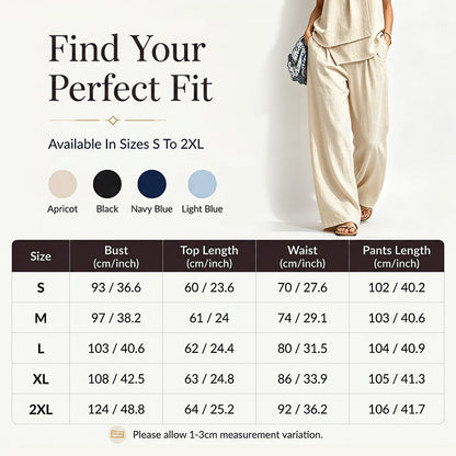 ✨Set aus asymmetrischem Oberteil und Hose mit weitem Bein für Damen – stylisch, bequem & perfekt aufeinander abgestimmt – ideal für Alltag, Strand & Freizeit
