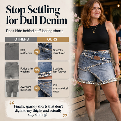 💎 Letzte Woche – Lager fast leer! 50% RABATT endet jederzeit! Damen Rhinsten-besetzter mehrlagiger Denim-Rock-Shorts – stylisch, vielseitig & ein echter Hingucker – perfekt für Alltag, Strand & Partys | Versandfrei