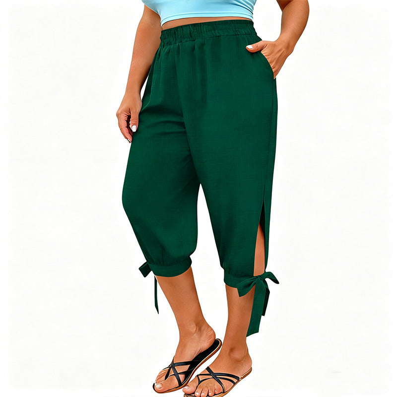 ✨ Caprihose mit elastischem Bund & lockerer Passform – figurschmeichelnd, knitterarm & leicht zu kombinieren – zu T-Shirts, Blusen & Tanktops