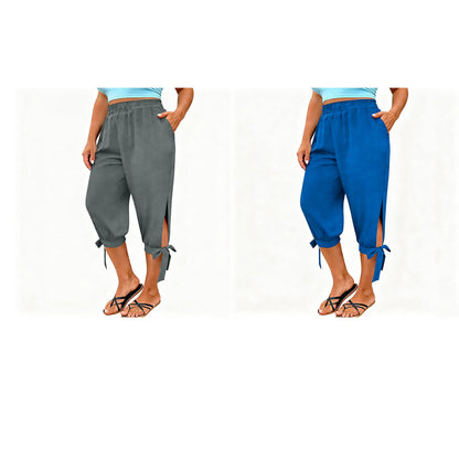 ✨ Caprihose mit elastischem Bund & lockerer Passform – figurschmeichelnd, knitterarm & leicht zu kombinieren – zu T-Shirts, Blusen & Tanktops