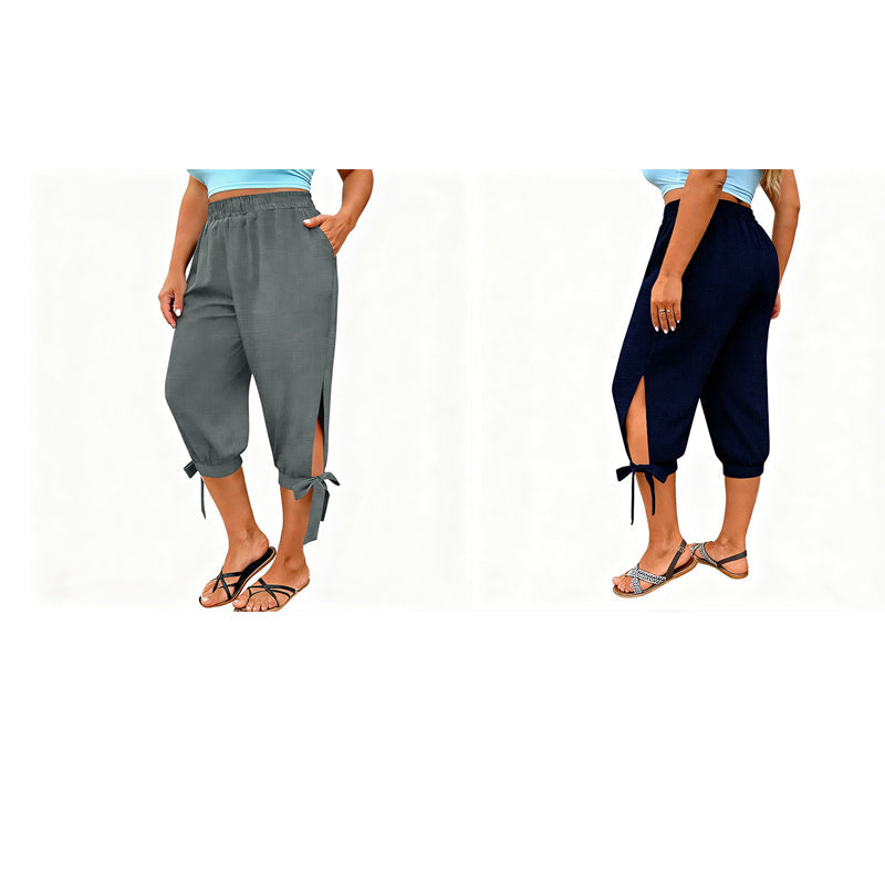 ✨ Caprihose mit elastischem Bund & lockerer Passform – figurschmeichelnd, knitterarm & leicht zu kombinieren – zu T-Shirts, Blusen & Tanktops