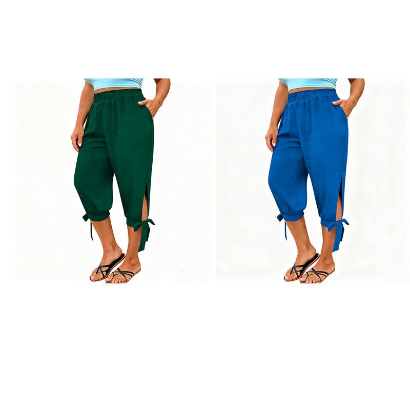 ✨ Caprihose mit elastischem Bund & lockerer Passform – figurschmeichelnd, knitterarm & leicht zu kombinieren – zu T-Shirts, Blusen & Tanktops