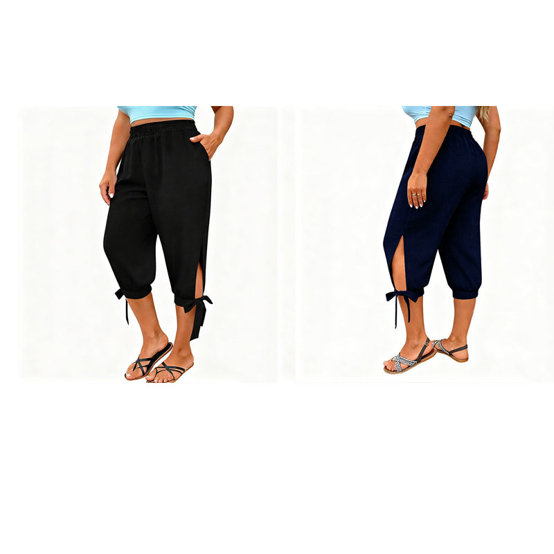 ✨ Caprihose mit elastischem Bund & lockerer Passform – figurschmeichelnd, knitterarm & leicht zu kombinieren – zu T-Shirts, Blusen & Tanktops
