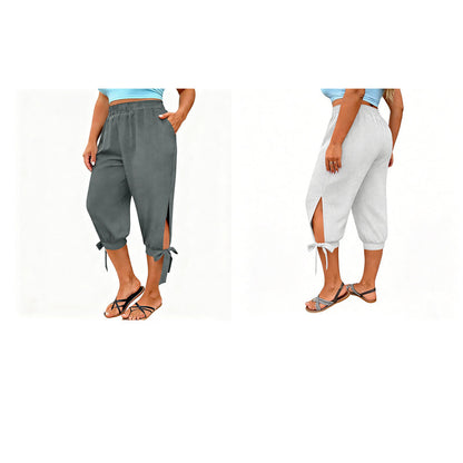 ✨ Caprihose mit elastischem Bund & lockerer Passform – figurschmeichelnd, knitterarm & leicht zu kombinieren – zu T-Shirts, Blusen & Tanktops