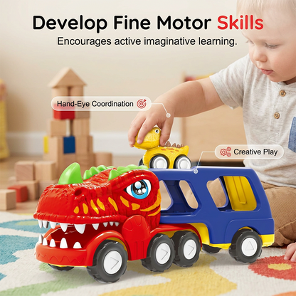 🚛 Spielzeug-Doppeldecker-Dinosaurier-Transport-Lkw – großes Fassungsvermögen, robust & vielseitig – perfekt für kleine Entdecker – fördert Kreativität & Motorik | Versandfrei