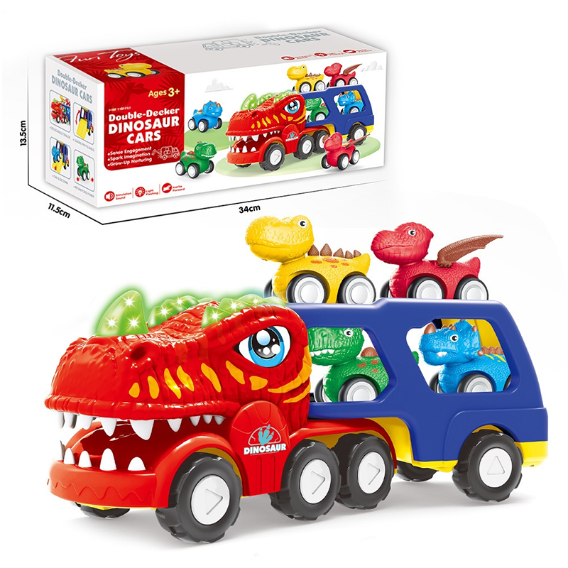 🚛 Spielzeug-Doppeldecker-Dinosaurier-Transport-Lkw – großes Fassungsvermögen, robust & vielseitig – perfekt für kleine Entdecker – fördert Kreativität & Motorik | Versandfrei
