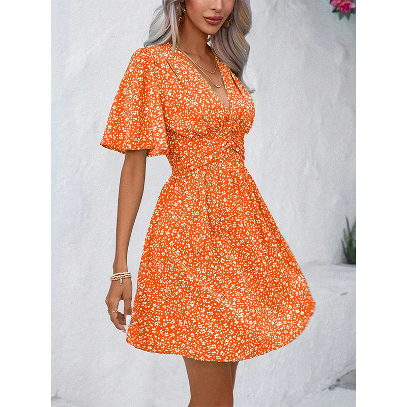 👗✨ Women's V-Neck Floral Dress – romantischer Blumenprint, luftiger Schnitt & vielseitig – perfekt für warme Tage, Strand & besondere Anlässe