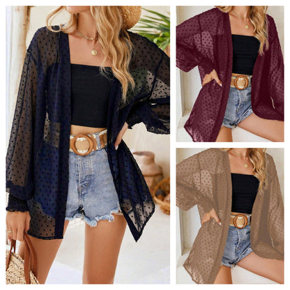 Leichter, transparenter Cardigan für Damen – luftig, vielseitig & perfekt für Layering – ideal für Strand, Reisen & warme Tage