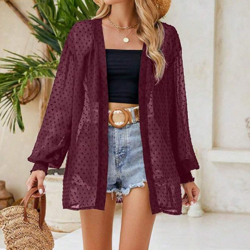 Leichter, transparenter Cardigan für Damen – luftig, vielseitig & perfekt für Layering – ideal für Strand, Reisen & warme Tage