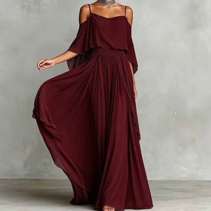 👗 50% RABATT! 🌙 Fließendes ärmelloses Kleid mit einseitigem Ausschnitt – Minimalistisches Design & weiter Rock – Edler Look, ideal für besondere Anlässe oder den eleganten Alltag – leicht, luftig & stilvoll ✨🌸