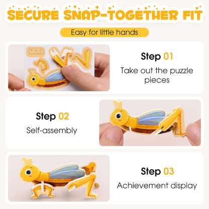 🧩 3D- Lernpuzzle für Kinder – fördert Kreativität, räumliches Denken & Feinmotorik – ideal für Jungen & Mädchen ab 3 Jahren – perfekt für Zuhause, Schule & unterwegs