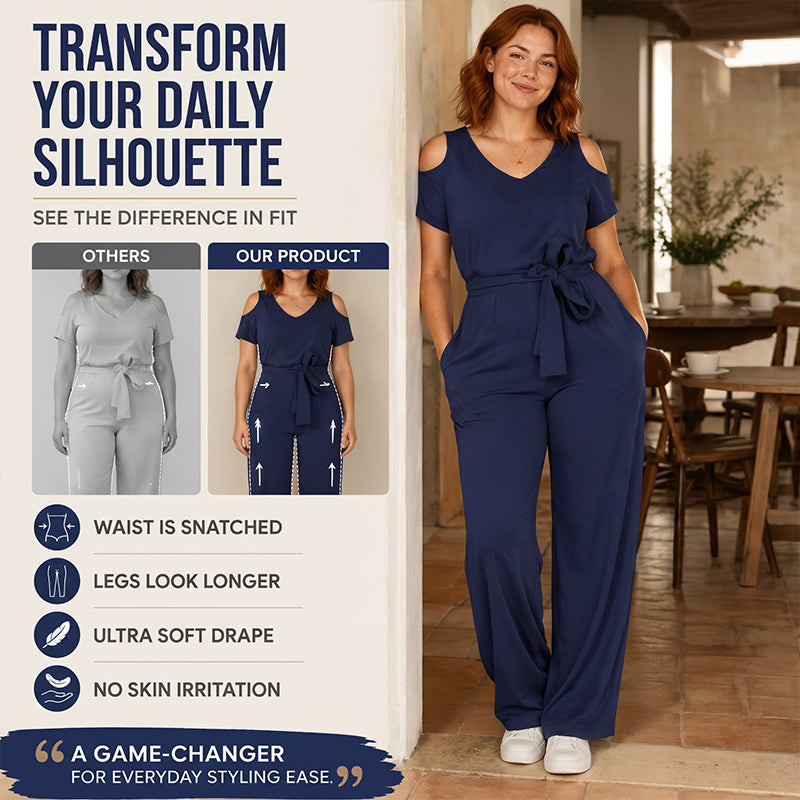 👗🌸 Women's Elegant Cold Shoulder Jumpsuit – modern, luftig & vielseitig – perfekt für warme Tage, Partys & besondere Anlässe