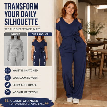 👗🌸 Women's Elegant Cold Shoulder Jumpsuit – modern, luftig & vielseitig – perfekt für warme Tage, Partys & besondere Anlässe