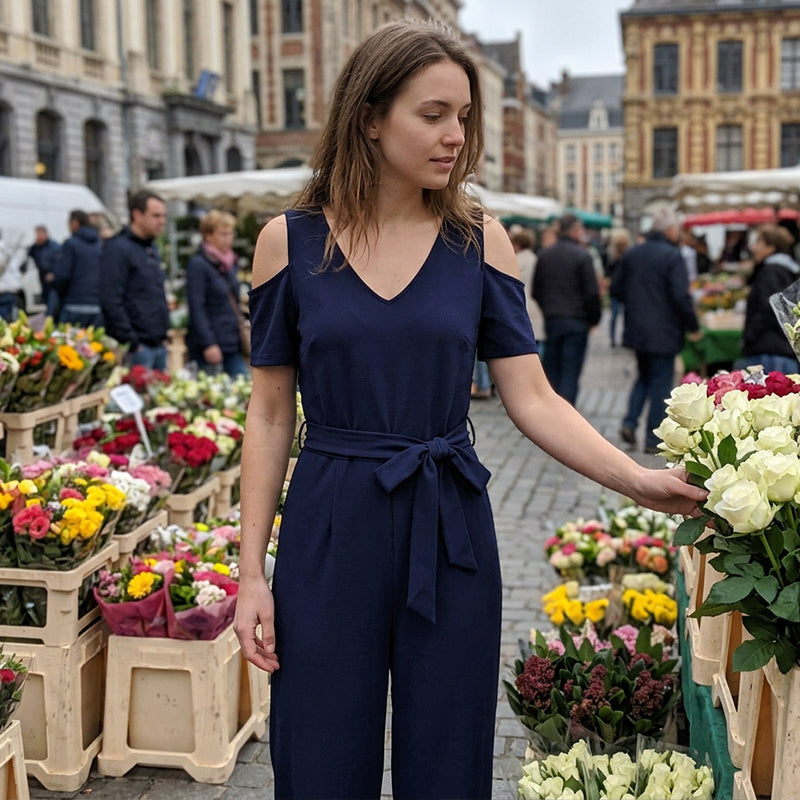 👗🌸 Women's Elegant Cold Shoulder Jumpsuit – modern, luftig & vielseitig – perfekt für warme Tage, Partys & besondere Anlässe