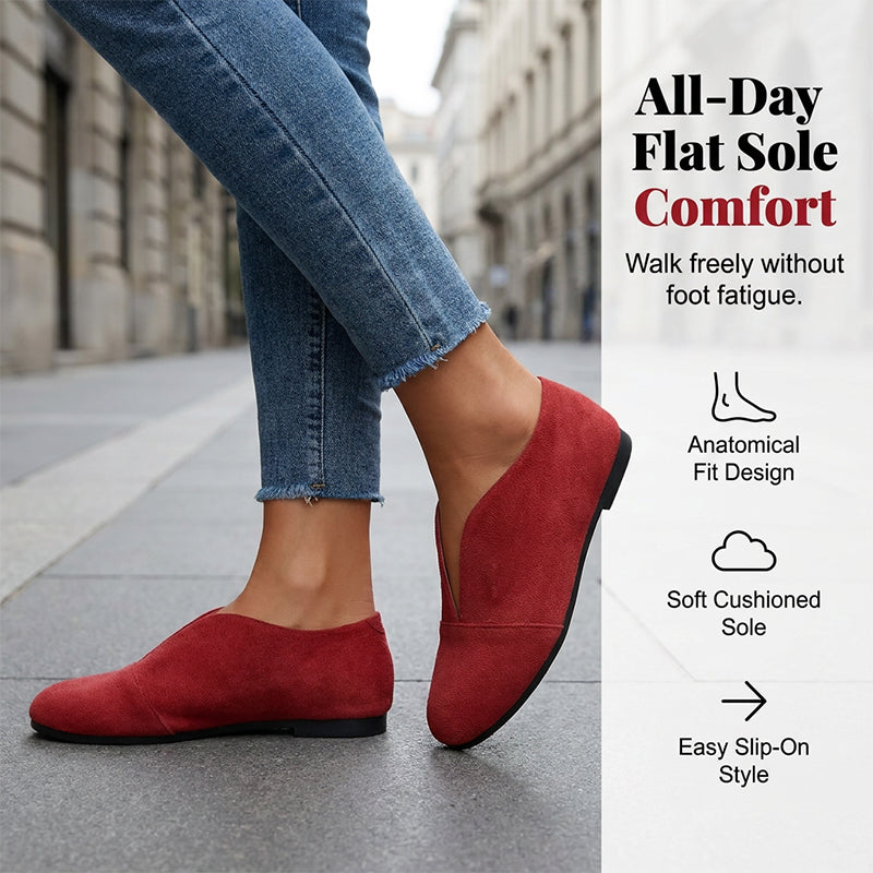 👟 Damen V-Cut flache Schuhe – bequem, leicht & vielseitig – perfekt für Alltag, Reisen & Freizeit – mit atmungsaktivem Material & rutschfester Sohle