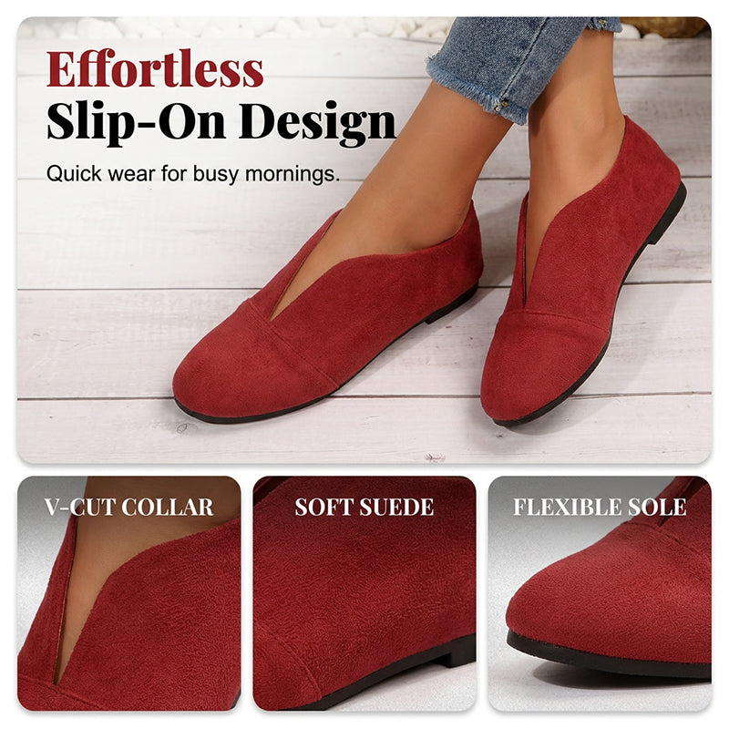 👟 Damen V-Cut flache Schuhe – bequem, leicht & vielseitig – perfekt für Alltag, Reisen & Freizeit – mit atmungsaktivem Material & rutschfester Sohle