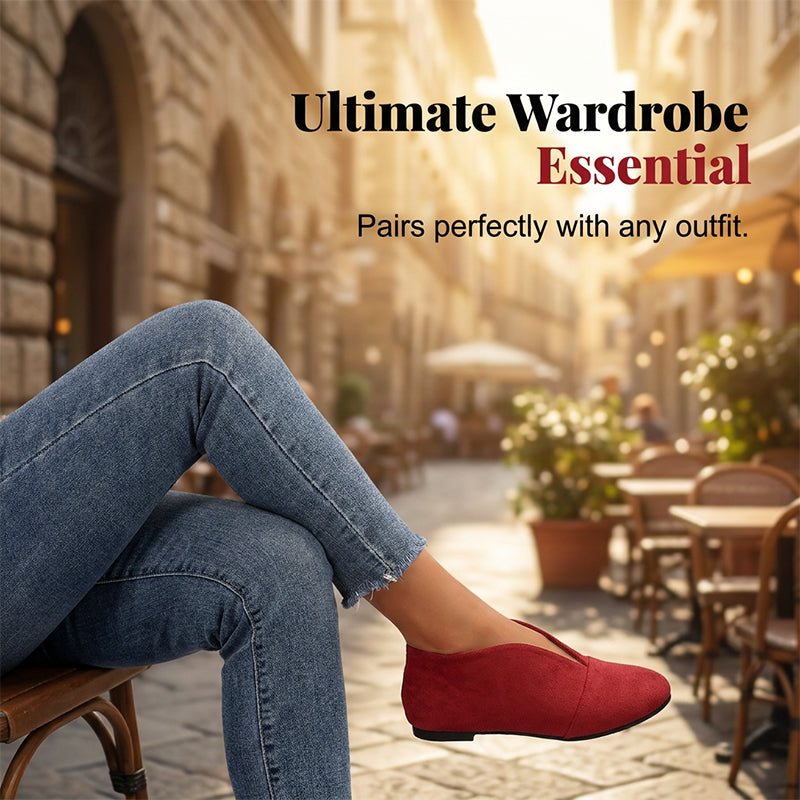 👟 Damen V-Cut flache Schuhe – bequem, leicht & vielseitig – perfekt für Alltag, Reisen & Freizeit – mit atmungsaktivem Material & rutschfester Sohle