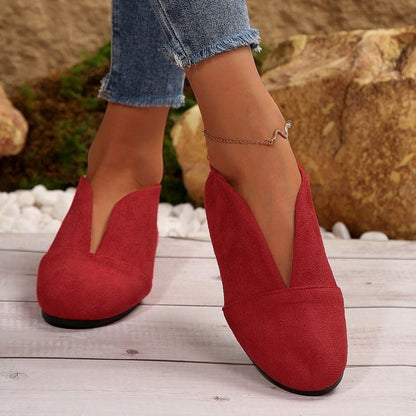 👟 Damen V-Cut flache Schuhe – bequem, leicht & vielseitig – perfekt für Alltag, Reisen & Freizeit – mit atmungsaktivem Material & rutschfester Sohle