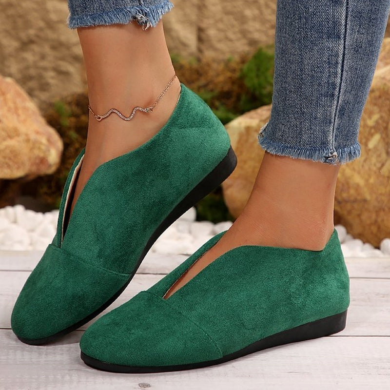 👟 Damen V-Cut flache Schuhe – bequem, leicht & vielseitig – perfekt für Alltag, Reisen & Freizeit – mit atmungsaktivem Material & rutschfester Sohle