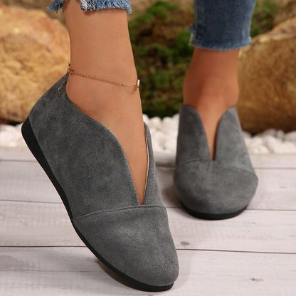 👟 Damen V-Cut flache Schuhe – bequem, leicht & vielseitig – perfekt für Alltag, Reisen & Freizeit – mit atmungsaktivem Material & rutschfester Sohle