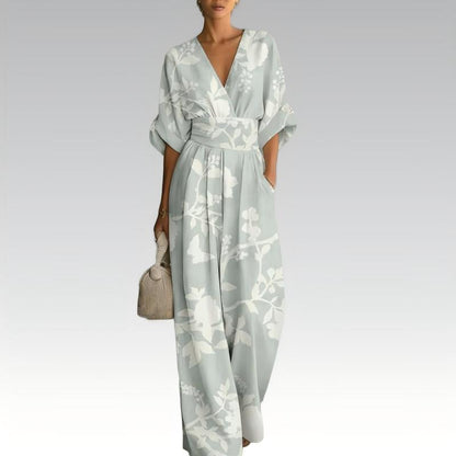 🌙 Heute um Mitternacht vorbei – verpassen Sie es nicht, sonst warten Sie ein Jahr! Damen elegantes V-Ausschnitt-Print-Jumpsuit