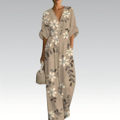 🌙 Heute um Mitternacht vorbei – verpassen Sie es nicht, sonst warten Sie ein Jahr! Damen elegantes V-Ausschnitt-Print-Jumpsuit