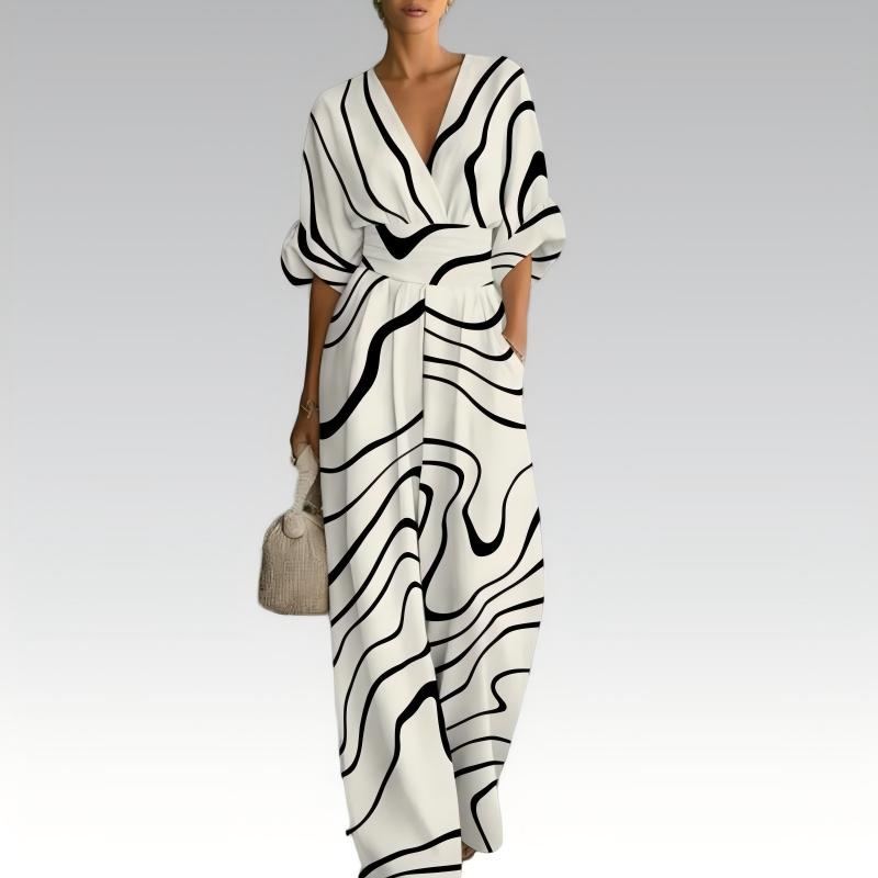 🌙 Heute um Mitternacht vorbei – verpassen Sie es nicht, sonst warten Sie ein Jahr! Damen elegantes V-Ausschnitt-Print-Jumpsuit