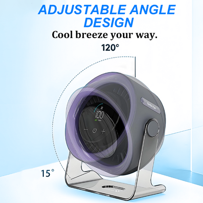 🌀 Mini-Tischventilator mit 100 Geschwindigkeiten und Digitalanzeige – kompakt, leistungsstark & individuell einstellbar – perfekt für Büro, Schlafzimmer & unterwegs