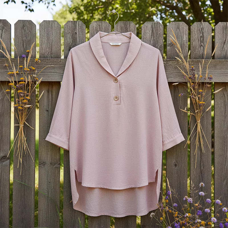 Women's Shawl Collar Button Front Blouse