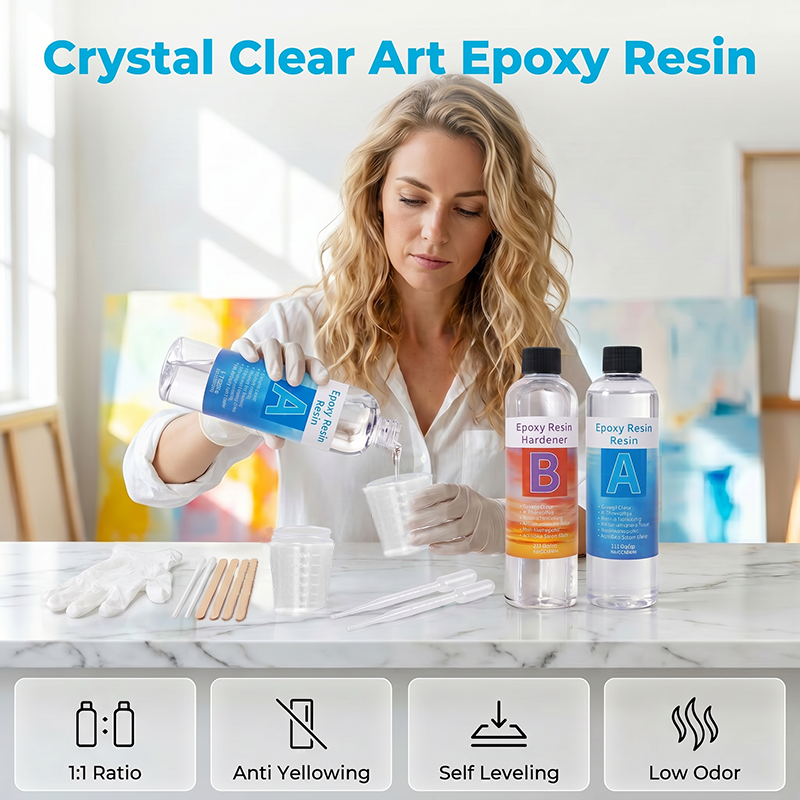 💎 Kristallklares Epoxyharz Kit – glasklar, langlebig & vielseitig – perfekt für Gieß-, Beschichtungs- & Bastelprojekte – ideal für DIY, Kunst & Handwerk