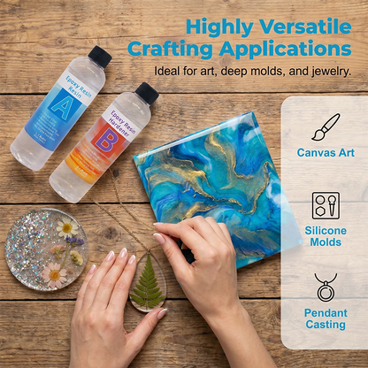💎 Kristallklares Epoxyharz Kit – glasklar, langlebig & vielseitig – perfekt für Gieß-, Beschichtungs- & Bastelprojekte – ideal für DIY, Kunst & Handwerk