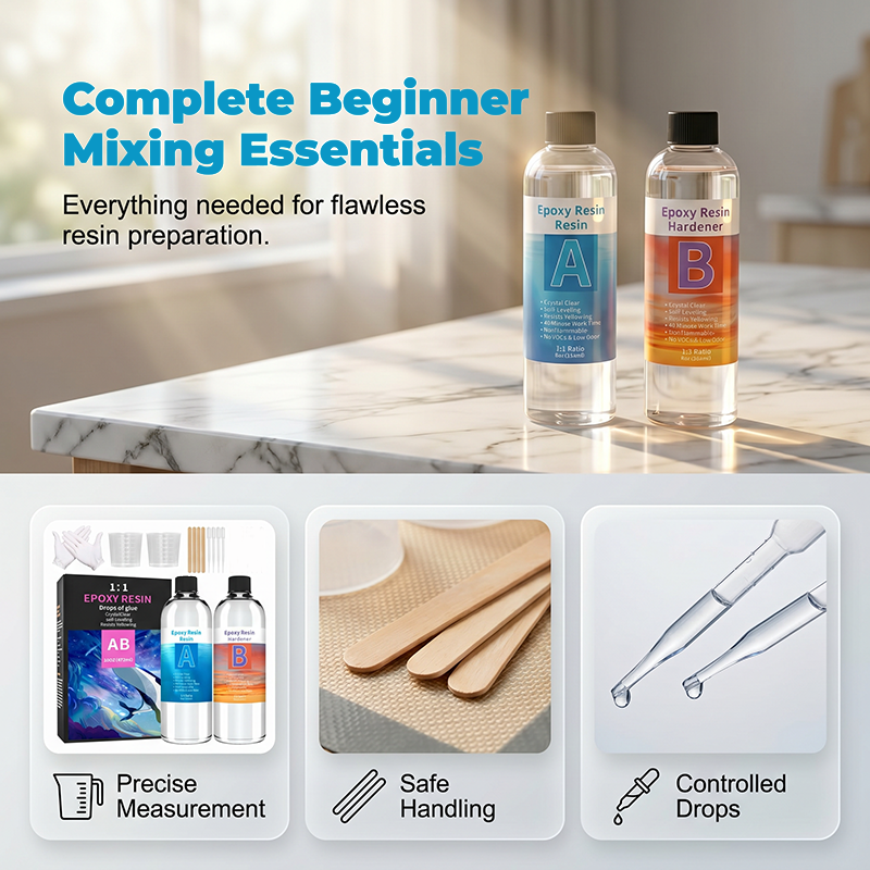 💎 Kristallklares Epoxyharz Kit – glasklar, langlebig & vielseitig – perfekt für Gieß-, Beschichtungs- & Bastelprojekte – ideal für DIY, Kunst & Handwerk