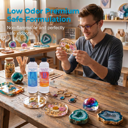💎 Kristallklares Epoxyharz Kit – glasklar, langlebig & vielseitig – perfekt für Gieß-, Beschichtungs- & Bastelprojekte – ideal für DIY, Kunst & Handwerk