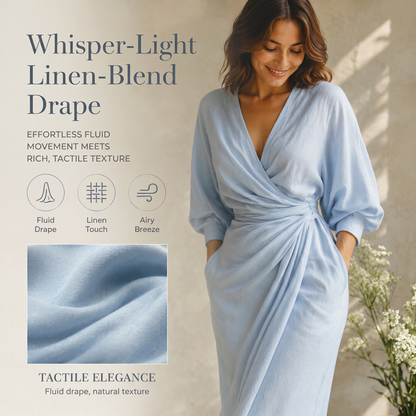 🏃‍♀️ Es wird im Akkord weggeschnappt – zögern Sie nicht! Elegantes Maxikleid mit V-Ausschnitt und Wickeloptik für Damen