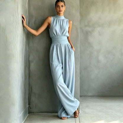 ✨Ärmelloser, weit geschnittener Jumpsuit mit Neckholder