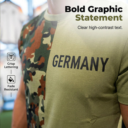 Herren Camouflage Patchwork Rundhals-T-Shirt