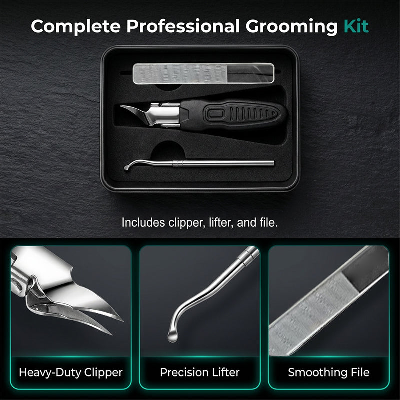 💅 Professional 3-in-1 Pedicure Clipper Set – 3-in-1-Design für präzise Fußpflege – scharfe Klingen, rutschfester Griff & praktische Aufbewahrung – ideal für Zuhause & unterwegs